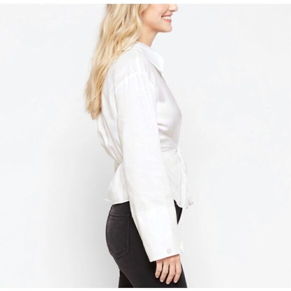 Modern Citizen Long Sleeve Twist Front Blouse in White NEW - Picture 4 of 8